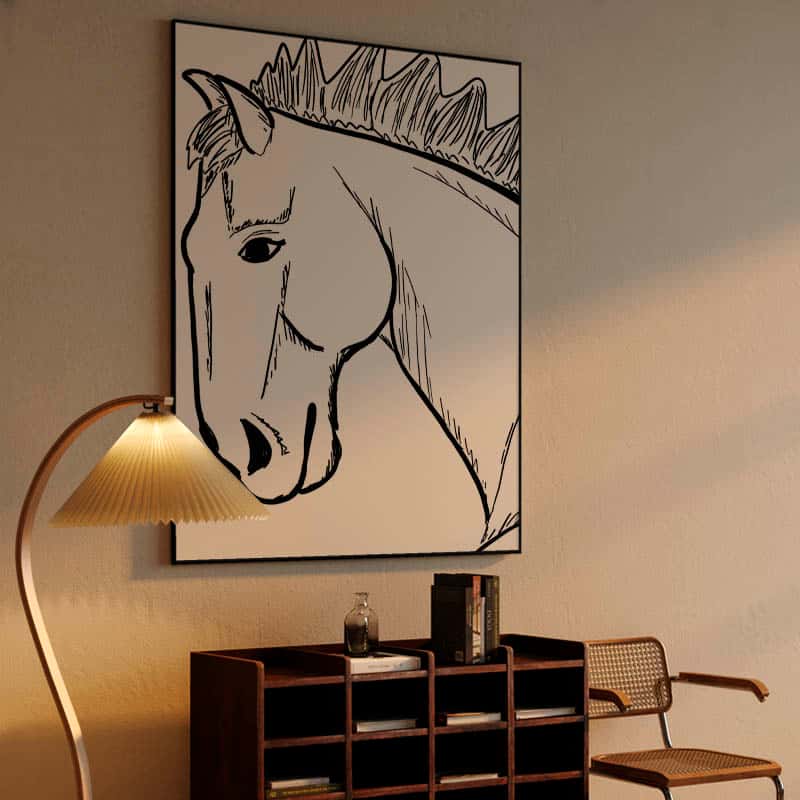 Black and white, horse head thumbnail 4