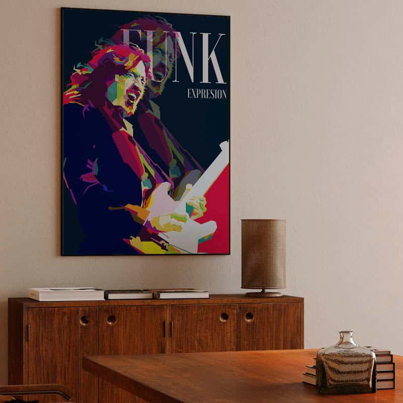 John Frusciante Funk Guitarist Pop Art WPAP - Canvast Print thumbnail 3