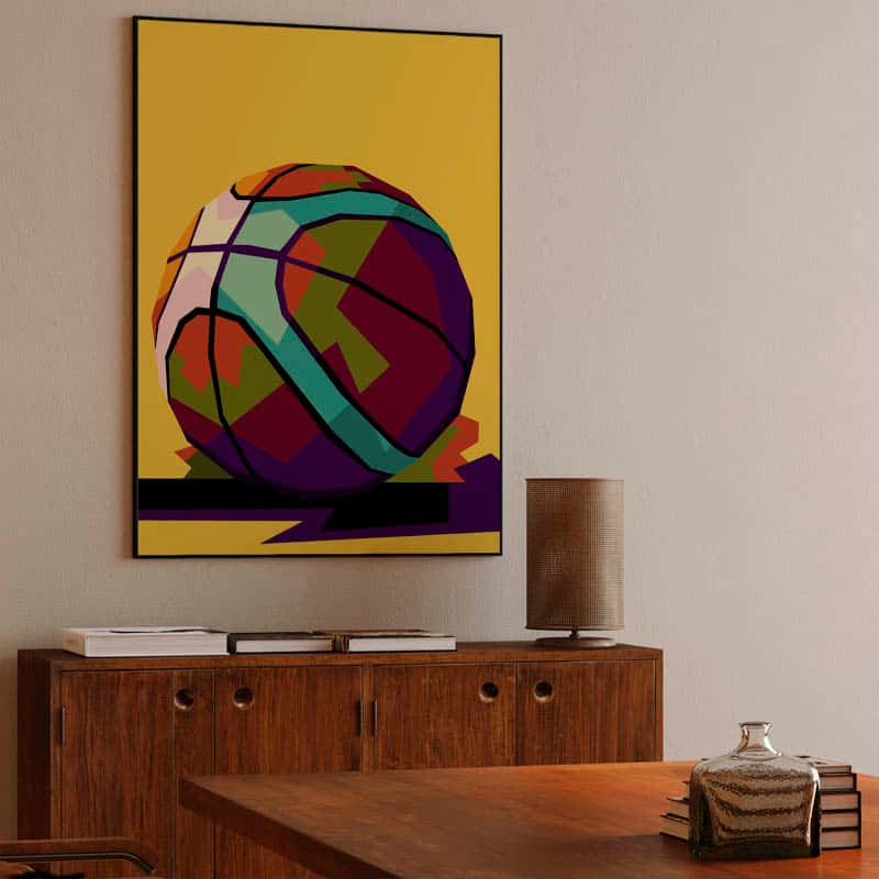 Basketball in wpap pop art thumbnail 3
