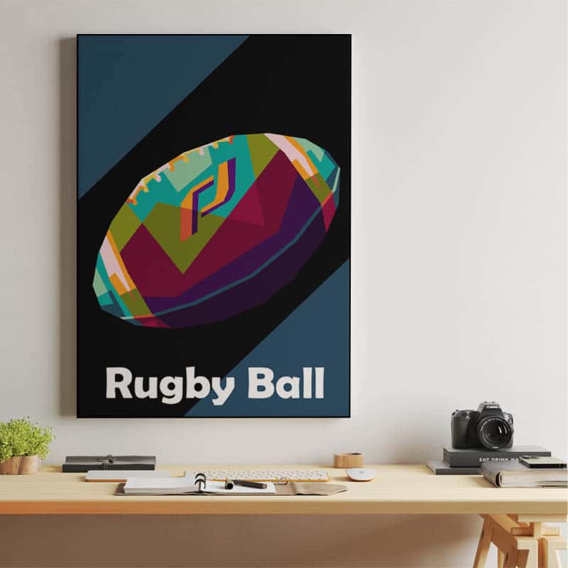 Rugby Ball in wpap pop art thumbnail 2