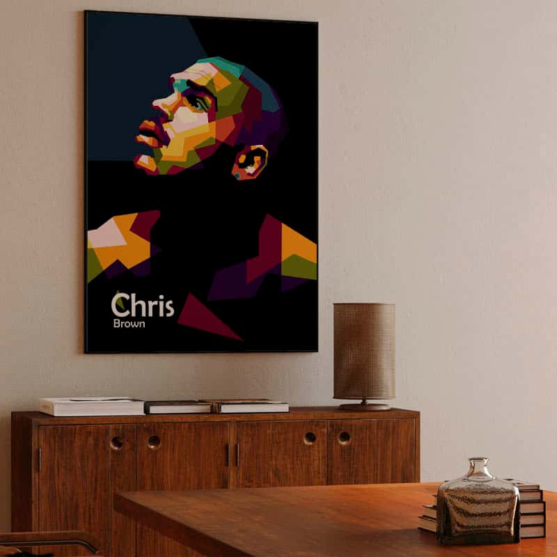 Chris Brown in wpap pop art thumbnail 3
