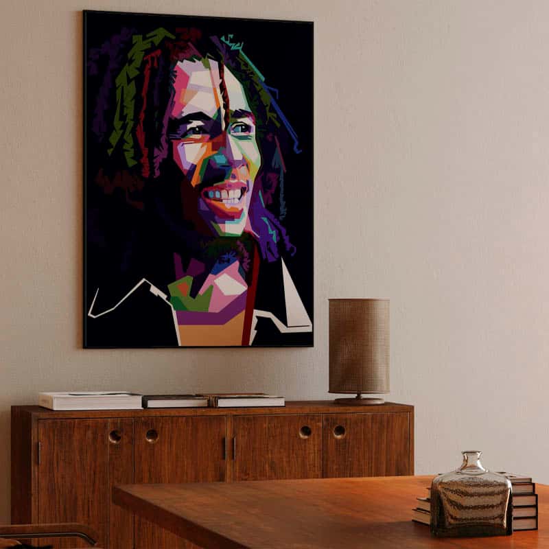 Bob Marley in wpap pop art thumbnail 3