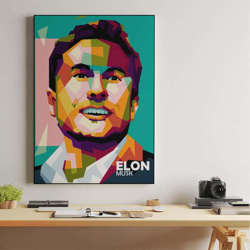Elon Musk in trending pop art thumbnail 2