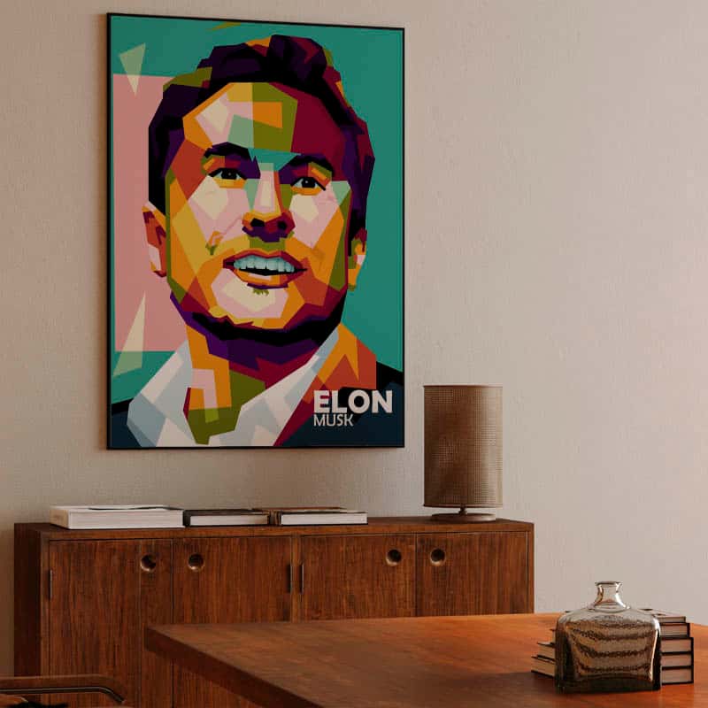 Elon Musk in trending pop art thumbnail 3