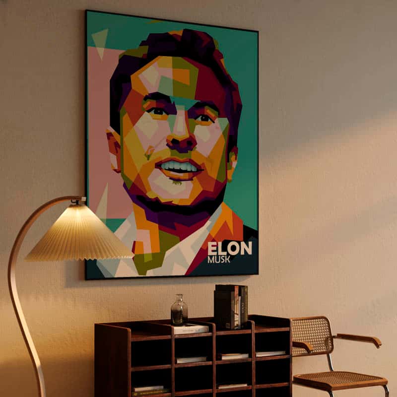 Elon Musk in trending pop art thumbnail 4