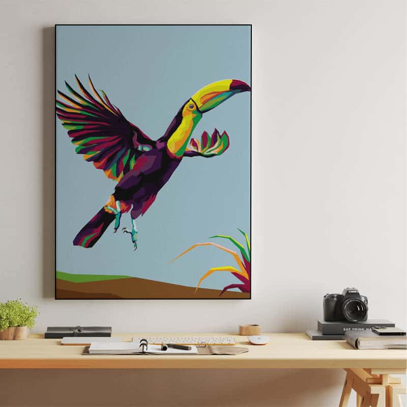 Bird exotic Toucan in wpap illustration thumbnail 2