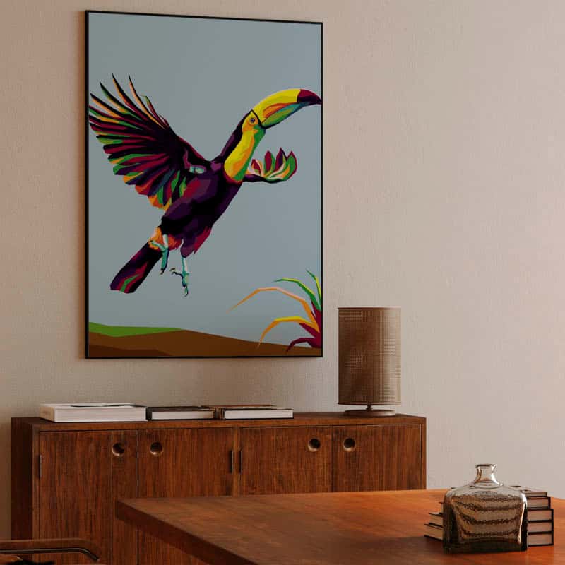 Bird exotic Toucan in wpap illustration thumbnail 3
