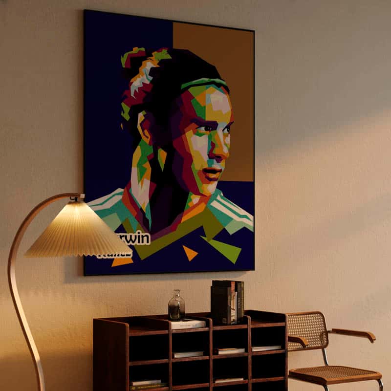Footballer  Darwin Nunez in amazing wpap pop illustration thumbnail 4