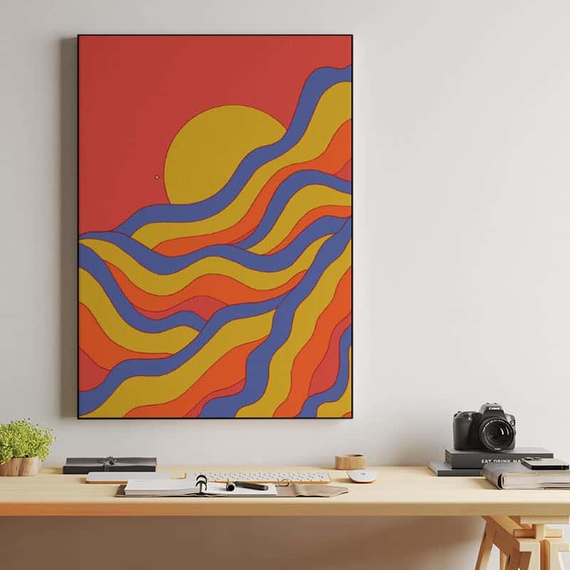 Red rainbow waves thumbnail 2