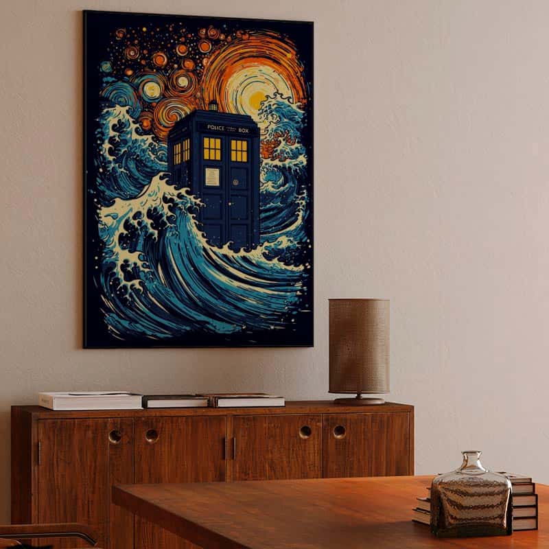 The great kanagawa wave and the tardis thumbnail 3
