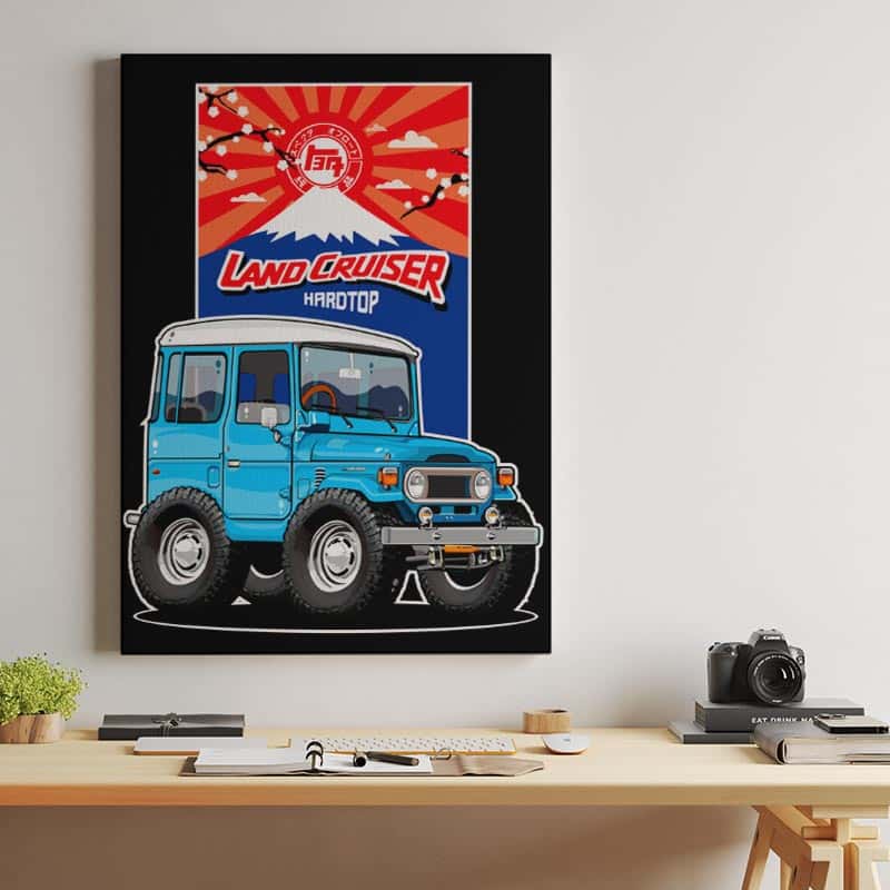 Toyota Land Cruiser J40 Hardtop CARtoon CARicature thumbnail 2