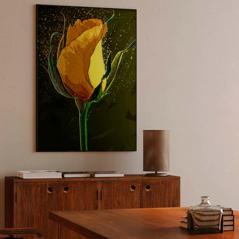 Colored Yellow Rose thumbnail 3