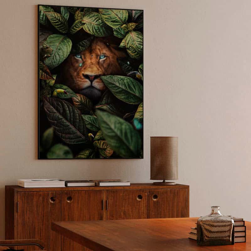 Lion in Leaves thumbnail 3