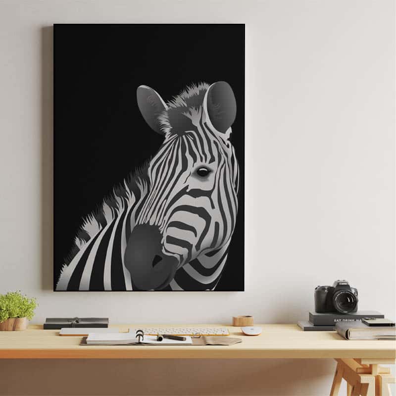 Zebra - black background thumbnail 2