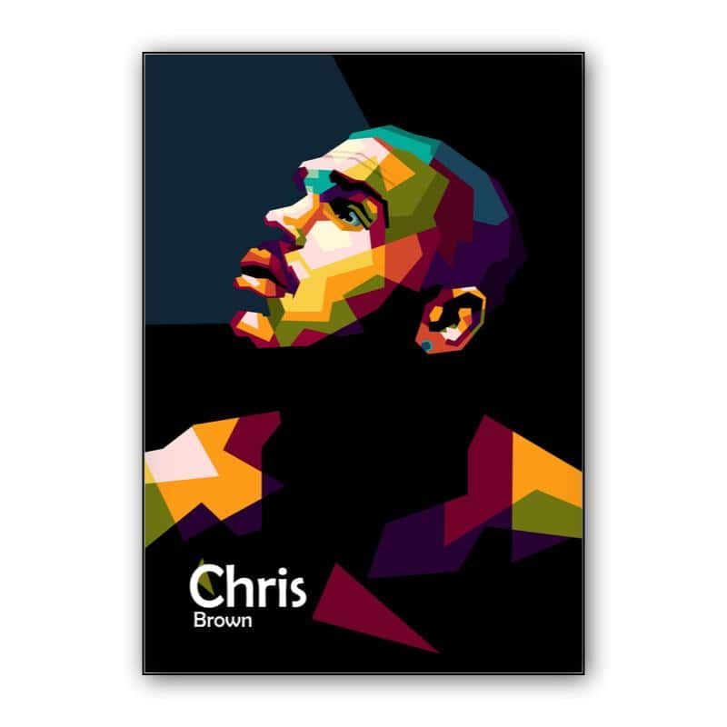 Chris Brown in wpap pop art thumbnail 1