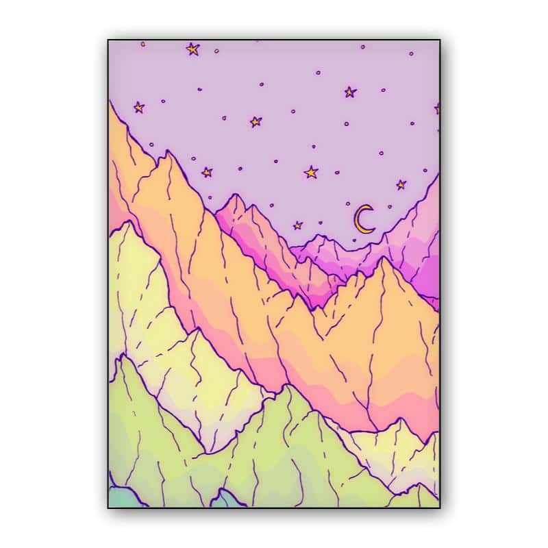 A pastel mountain range thumbnail 1
