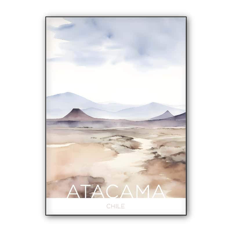 The Atacama Desert - Chile - Watercolor Technique thumbnail 1
