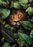 Lion in Leaves thumbnail 5