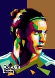 Footballer  Darwin Nunez in amazing wpap pop illustration thumbnail 5