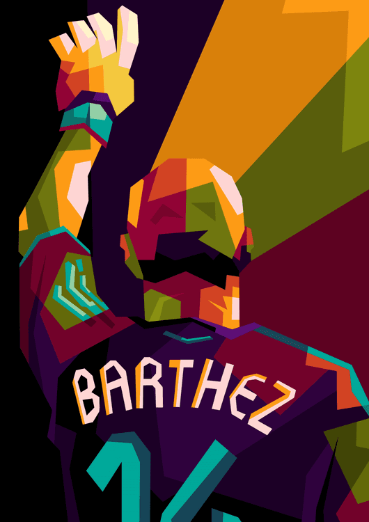 Football legends Barthez in wpap art preview