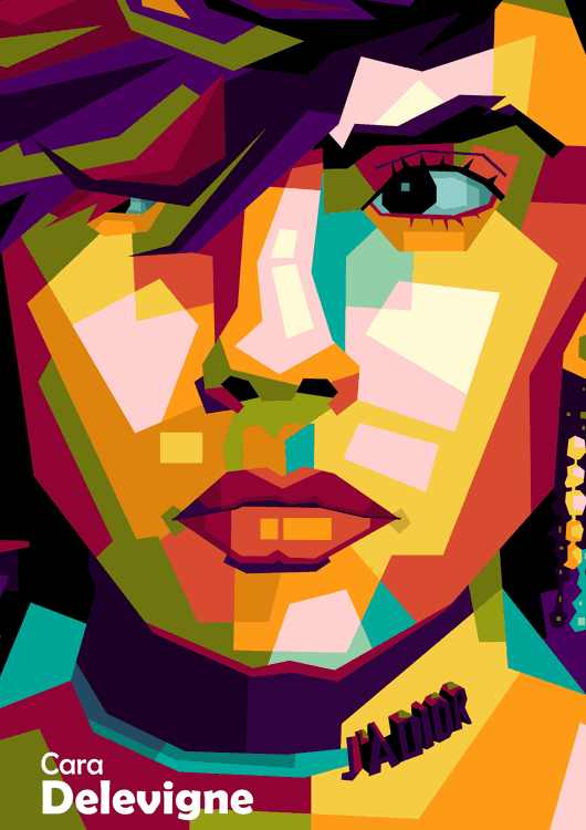 Cara Delevigne in wpap pop art preview