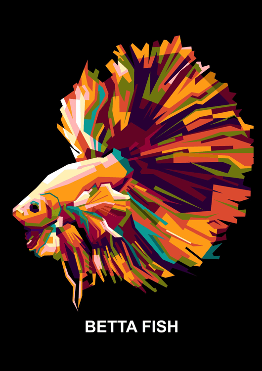 Pop art of Betta Fish in trend preview