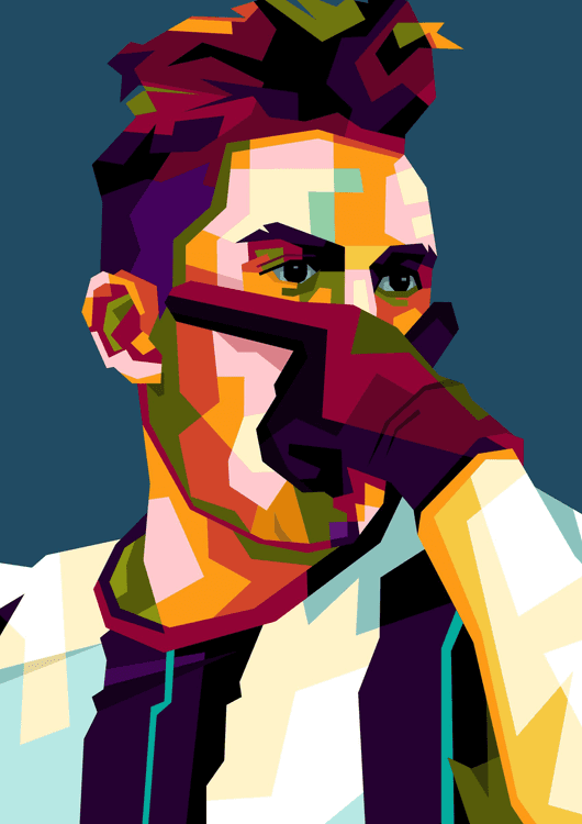 Popular Football Dybala mask in wpap art preview