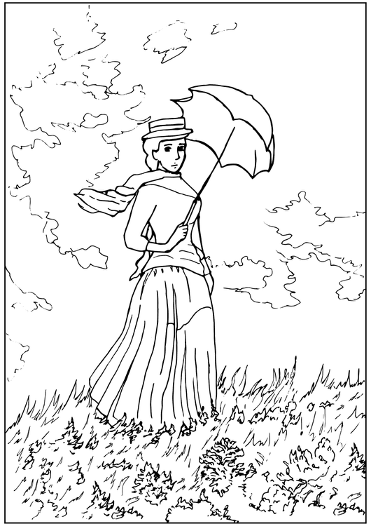 Woman with umbrella preview