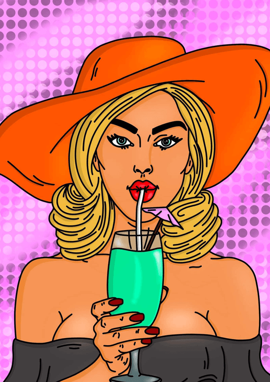 Woman with drink preview