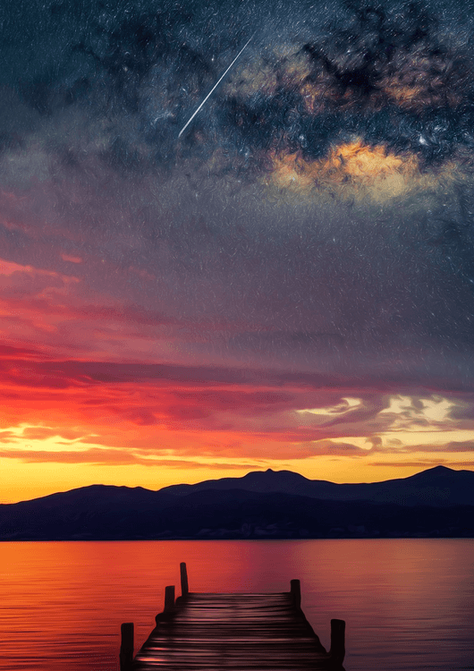 Space view over the lake preview