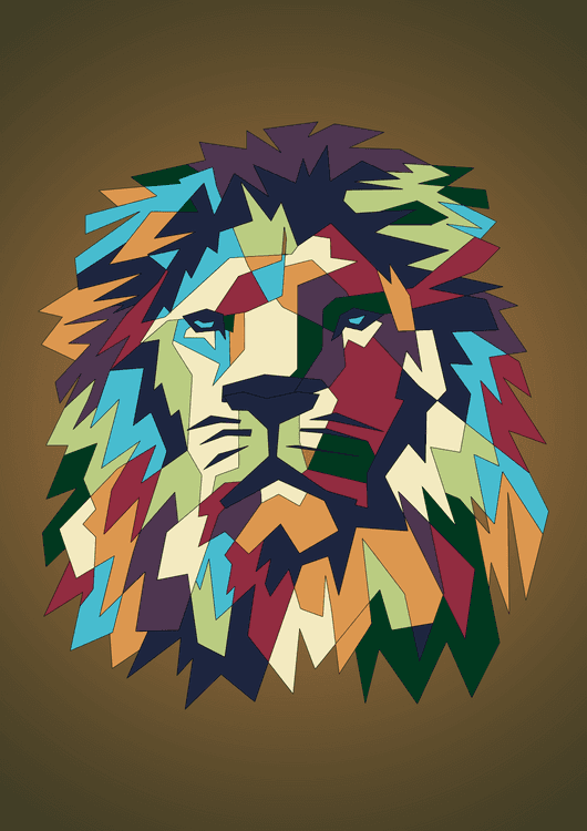 Colorful Lion Canvas preview
