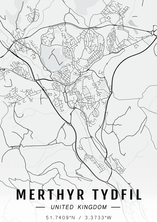 Merthyr Tydfil map preview