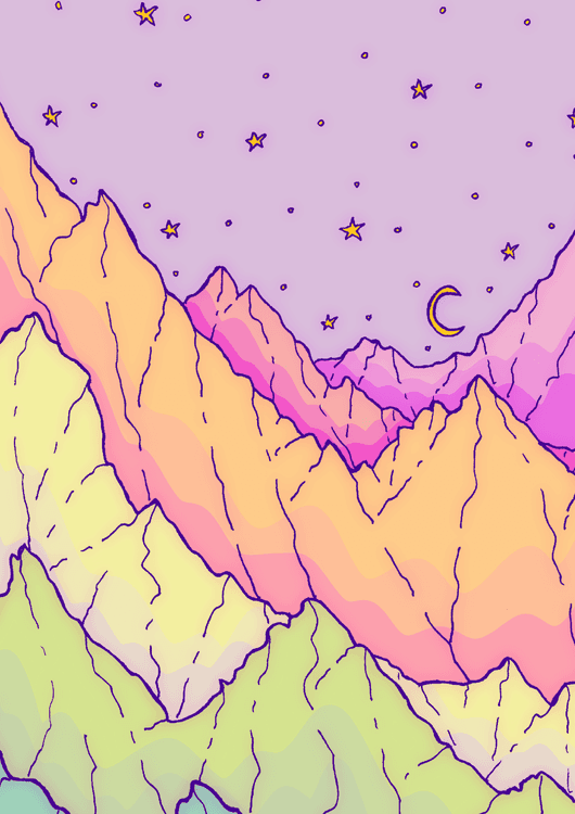 A pastel mountain range preview
