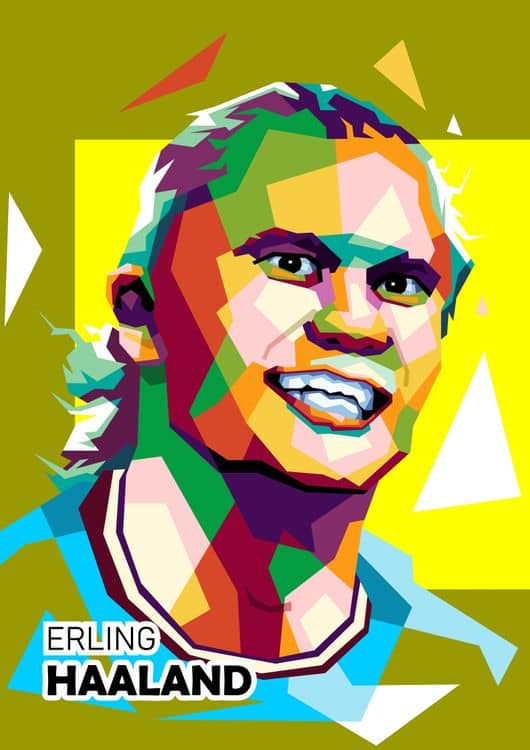 Haaland in pop illustration colourfull style preview