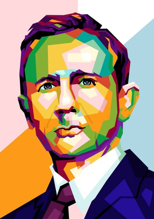 Legend Actor Daniel Craig James bond in illustration preview