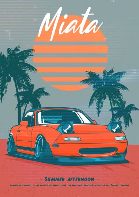 Miata JDM car with summer vibe preview