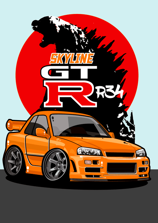 nissan skyline r34 GTR gojira preview
