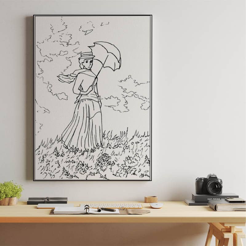 Woman with umbrella preview