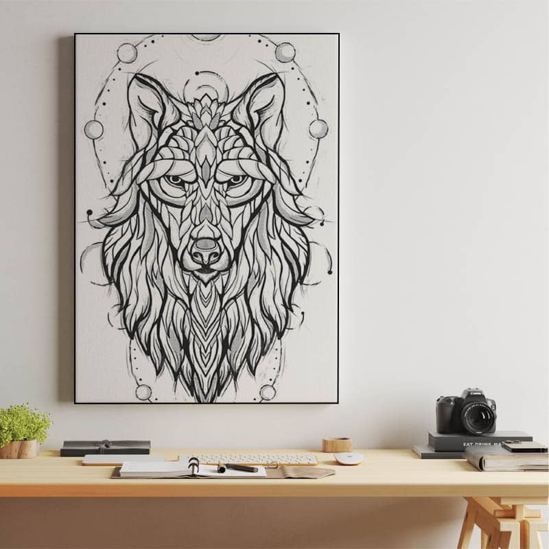 Abstract geometric wolf preview