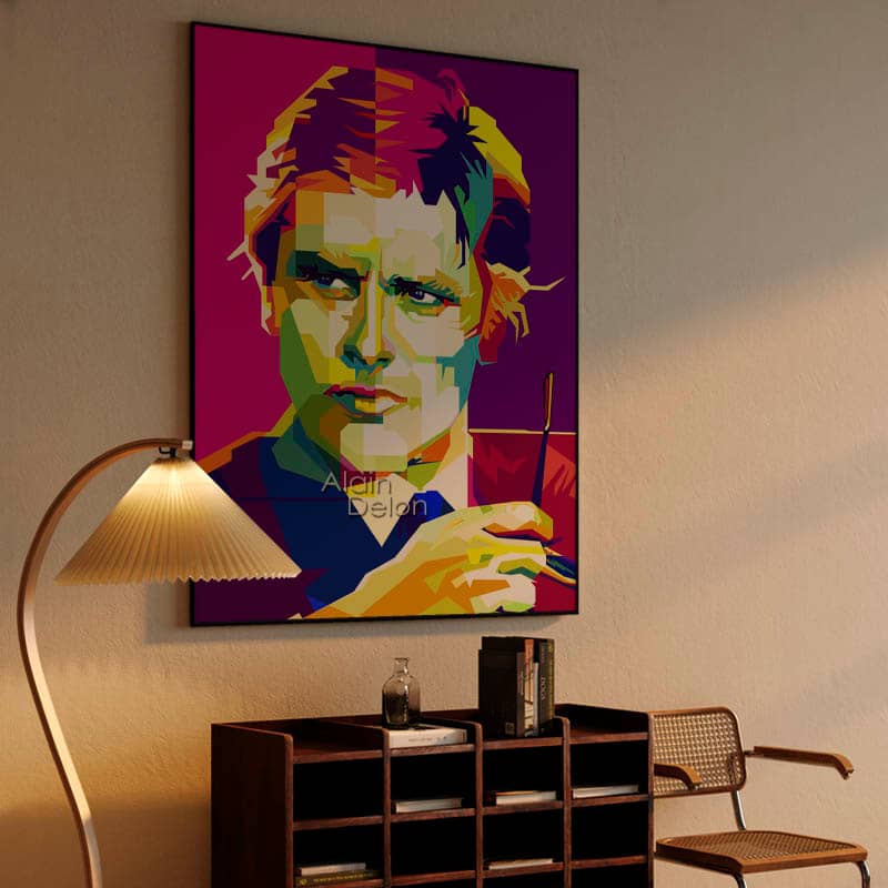 Alain Delon Pop Art WPAP – Canvas Print preview
