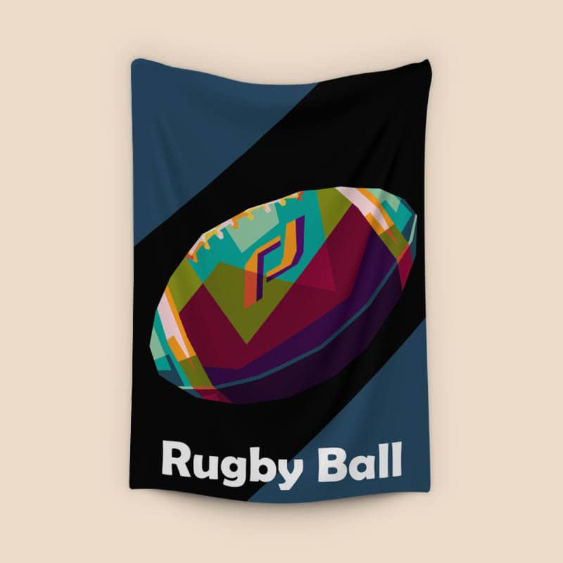 Rugby Ball in wpap pop art preview