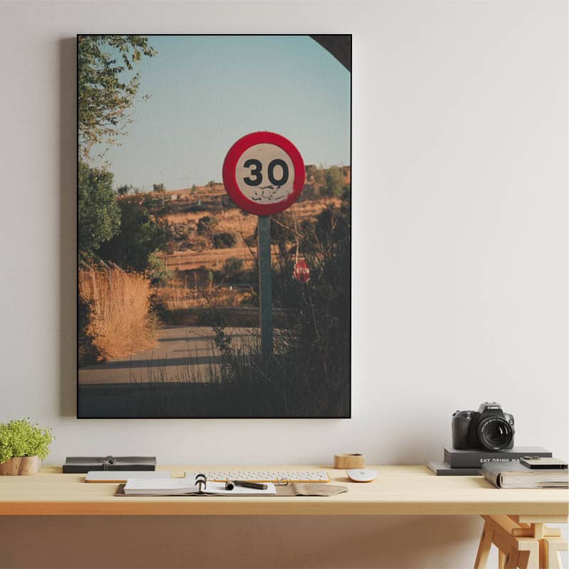 Traffic sign - Fuentes Claras reservoir, Ávila preview