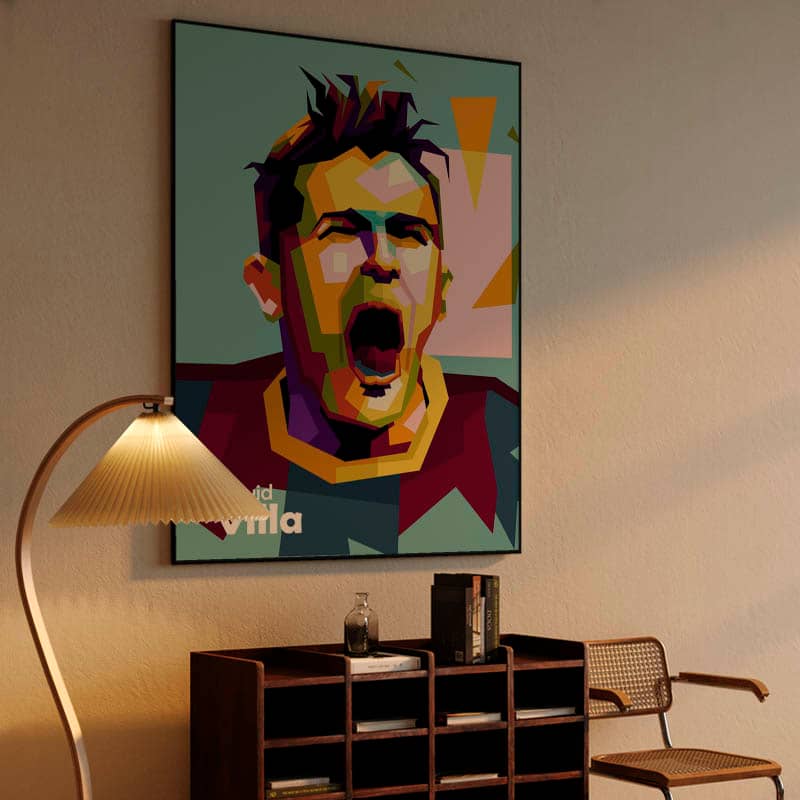 David Villa ekspression goal in pop art preview