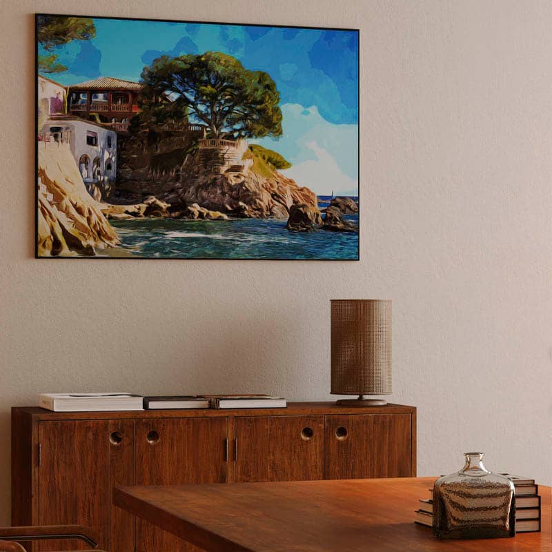 Fornells cove, edited in watercolor preview