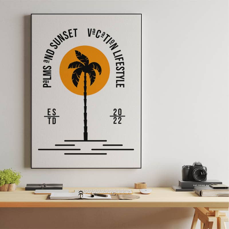 Palms and sunset preview