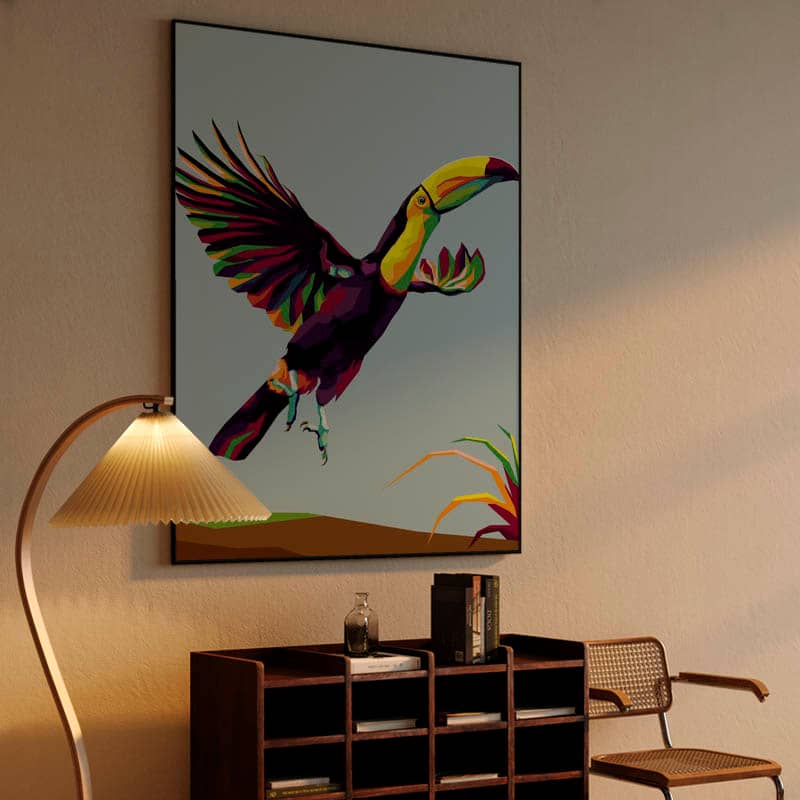 Bird exotic Toucan in wpap illustration preview