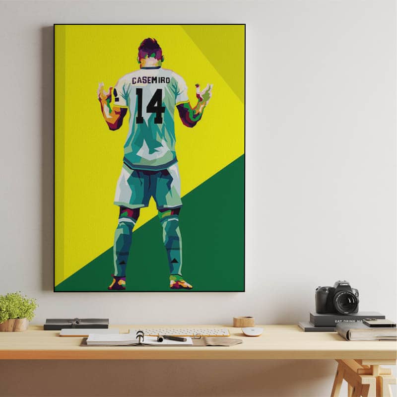 The footballer brasil Casemiro in wpap illustration preview