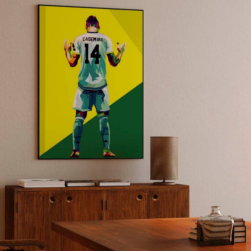 The footballer brasil Casemiro in wpap illustration preview
