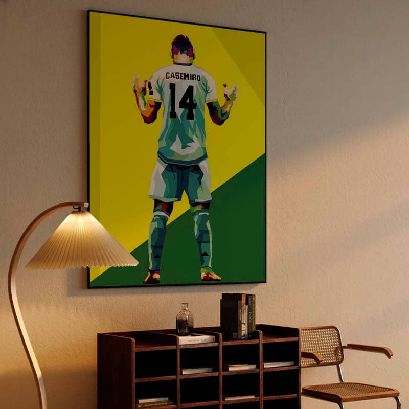 The footballer brasil Casemiro in wpap illustration preview