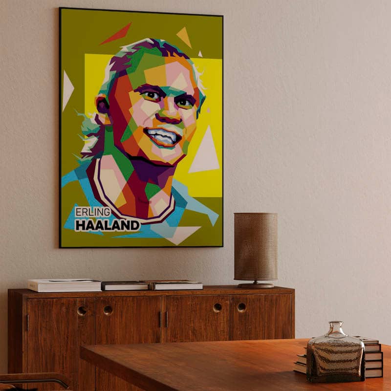 Haaland in pop illustration colourfull style preview